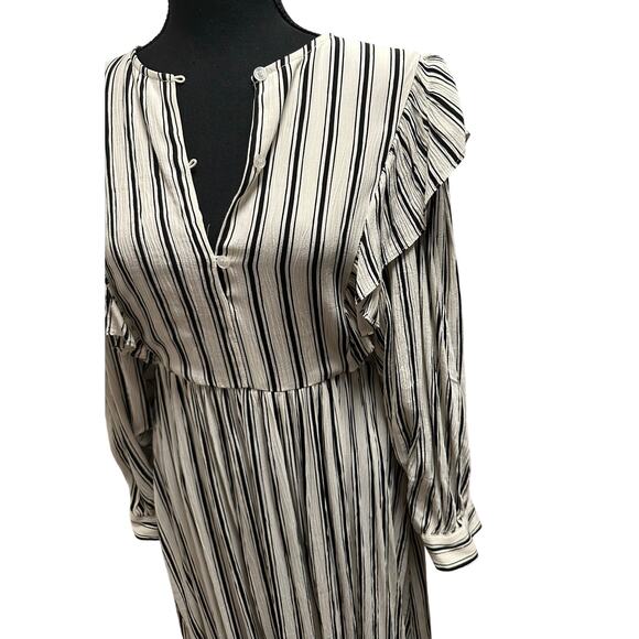 Baum und Pferdgarten Alona Striped Crepon Dress -Black/White - Sz 38 (SZ 8 US) - Picture 6 of 14
